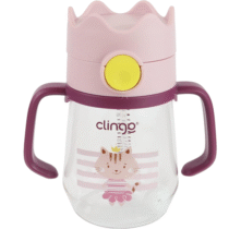Clingo Copo Tritan Com Canudo Gato