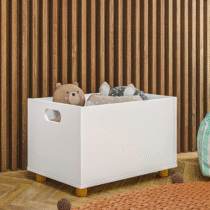 Caixa Organizadora Brinquedos Madeira Bau Montessoriana