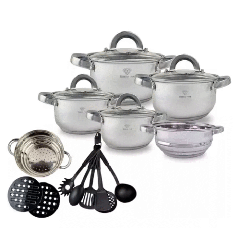 Jogo De Panelas Genebra 19 Peças Inox