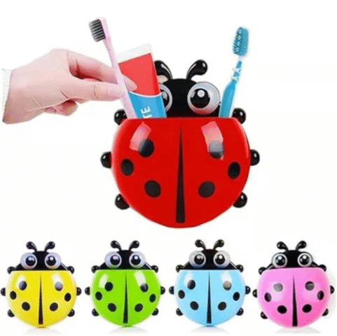Porta Escova De Dentes Joaninha Infantil Suporte