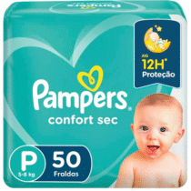 Fralda Pampers Confort Sec P 50 unidades