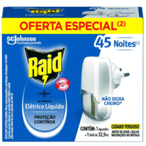 Raid Repelente Elétrico Líquido Anti Mosquitos 1 Aparelho + 1 Refil