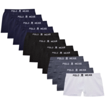 Kit 12 Cuecas Infantil Boxer Microfibra sortido Polo Wear