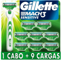 Gillette Aparelho De Barbear Mach3 Sensitive + 9 Cargas
