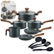 Jogo De Panelas Pratic Cook Granito Indução Mimo Style Cerâmica 10 Peças