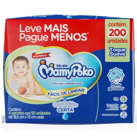 MamyPoko Lenços Umedecidos Toque Suave 200 Unidades