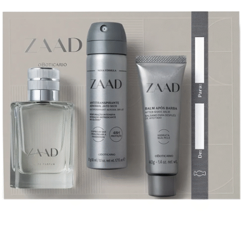 Kit Presente Zaad Masculino Boticário (3 Itens)
