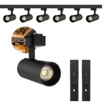 Kit Eletrificado Trilhos 2m + 6 Spots Led 30w Preto