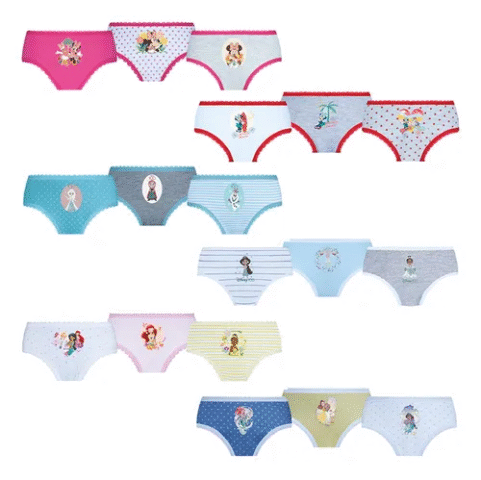 Kit 6 Calcinhas Infantis Disney 100% Algodão Lupo