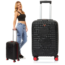 Mala De Viagem Pequena Preto Mickey Luxcel