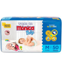 Fralda Turma da Mônica Baby Mega M 50 Unidades