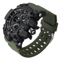 Relógio Digital Original Militar Esportivo Tático Shock Led Verde