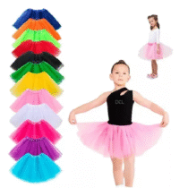 Saia Tule Infantil Colorida com Brilho