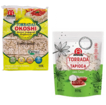 Snack OKOSHI Torrada de Tapioca com Coco ou Torrada de Arroz Integral 75g