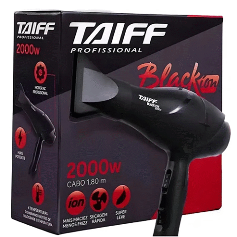Taiff Black Ion Secador De Cabelo Profissional 2000w Preto