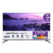 TV Smart TV 50” Britânia 4K ROKU TV LED Dolby Audio BTV50VA4REGB