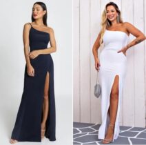 Vestido Festa Longo Feminino Com Fenda Elegante