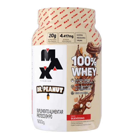 100% Whey Protein Dr. Peanut 900g Bueníssimo Max Titanium