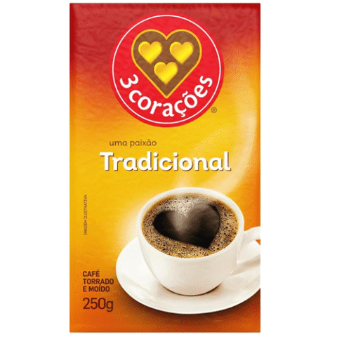 3 Corações Café Torrado E Moído Tradicional À Vácuo 250g