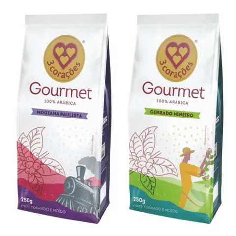 3 Corações Kit Café Gourmet Torrado e Moído Cerrado Mineiro + Sul de Minas 250g cada