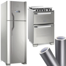 Adesivo Vinil Envelopamento Prata Inox Geladeira 5m x 70cm