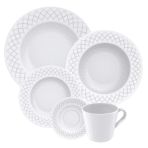 Aparelho de Jantar Ingrid em Porcelana 20 Peças Tramontina Branco