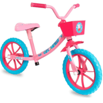 Bicicleta de Equlibrio Balance Peppa Rosa com cestinha