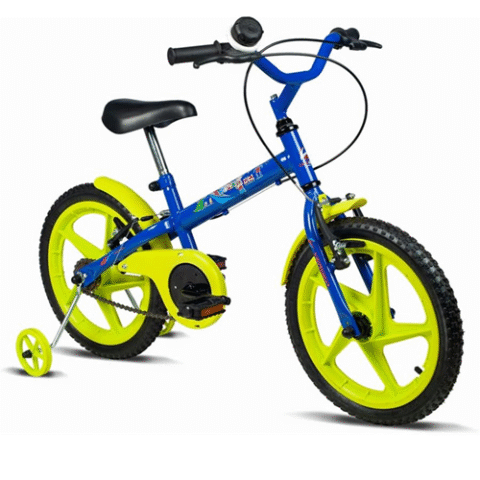 Bicicleta Aro 16 Verden Rock com rodinhas e buzina