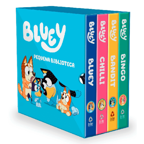 Bluey Box com 4 livrinhos Pequena Biblioteca