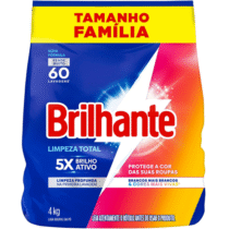 Brilhante Lava-Roupas Em Pó Pacote Tamanho Família 4Kg