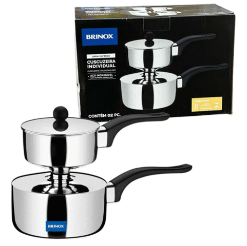Brinox Cuscuzeira Inox 500ml Individual