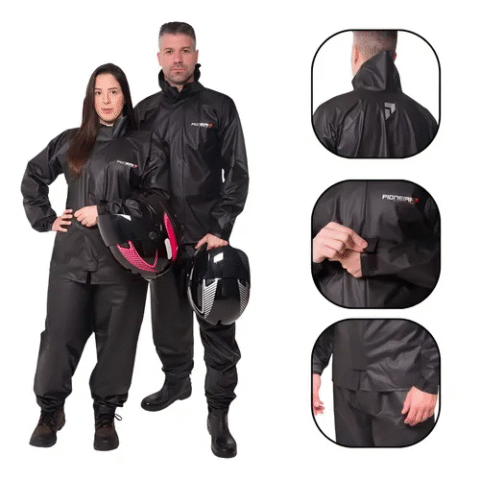 Conjunto Capa de Chuva Impermeável Motoqueiro Pioneira