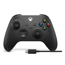 Controle Sem Fio Microsoft Xbox Carbon Black Preto + Cabo USB