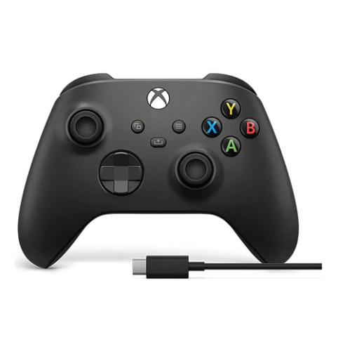 Controle Sem Fio Microsoft Xbox Carbon Black Preto + Cabo USB