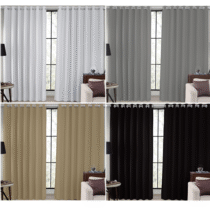 Cortina Tecido Blackout Corta Luz 80% com Ilhós Cromado 2,70m x 2,30m Joy Decor