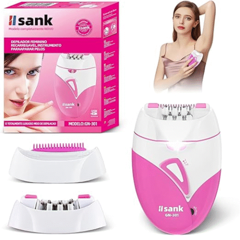 Depilador Eletrico Feminino Depilador Facial Recarregável Aparador de Pelos do Corpo Sank