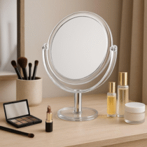 Espelho de Mesa Dupla Face 18x13cm com Suporte Giratório 360º