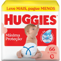 Fralda Descartável Huggies Máxima Proteção G 66 unidades