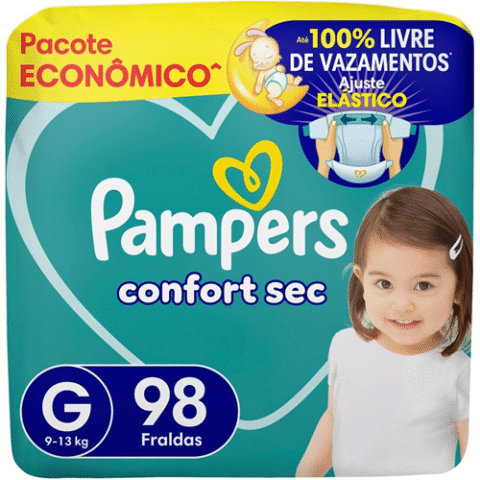 Fralda Pampers Confort Sec G 98 Unidades