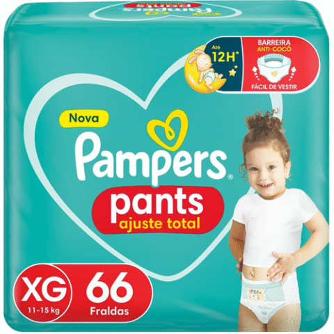 Fralda Pampers Pants Ajuste Total XG 66 Unidades