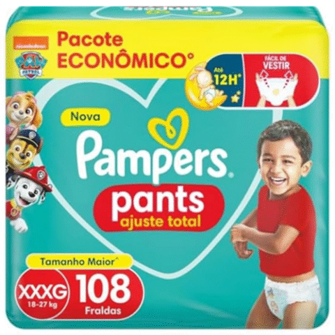 Fralda Pampers Pants Ajuste Total XXXG 108 Unidades