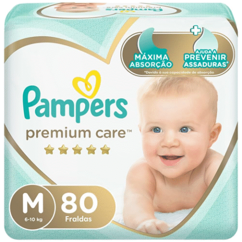 Fralda Pampers Premium Care M 80 Unidades