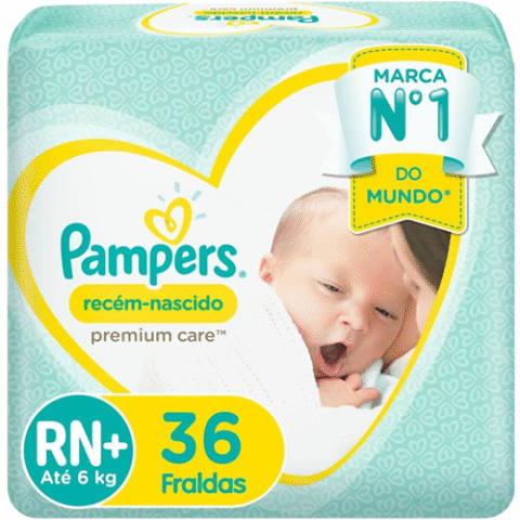 Fralda Pampers Premium Care RN+ 36 Unidades