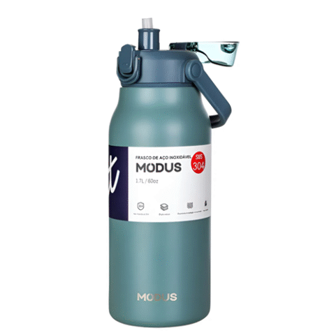 Garrafa Térmica Inox Modus Bebidas Quentes E Frias 1,7L Verde Azul-petróleo