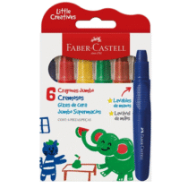 Giz de Cera Jumbo Grosso 6 Cores Little Creatives