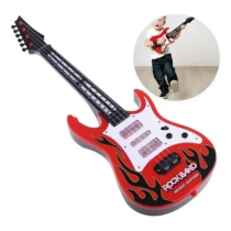 Guitarra Infantil Star Com Som E Luz Vermelha