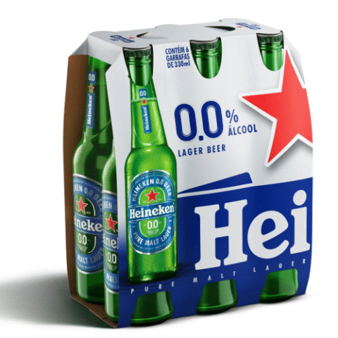 Heineken 6 Cervejas Long Neck Sem Alcool 330ml