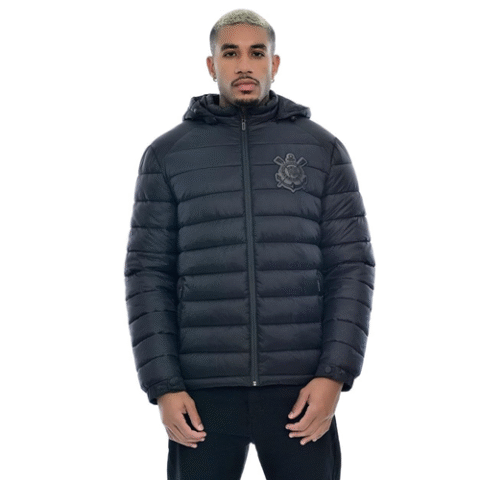 Jaqueta Corinthians Puffer Capuz Removivel