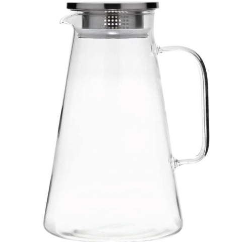 Jarra De Vidro Borossilicato Com Tampa De Inox 1,8L