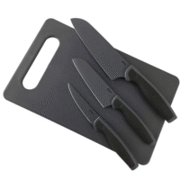 Jogo de Facas e Tábua 4 Peças Slice Craft Oster Preto